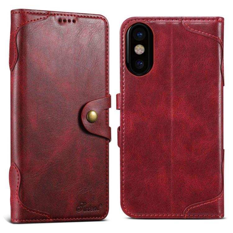 Suteni Q-03 Oil Wax Magnetic Clasp Leather Phone Case