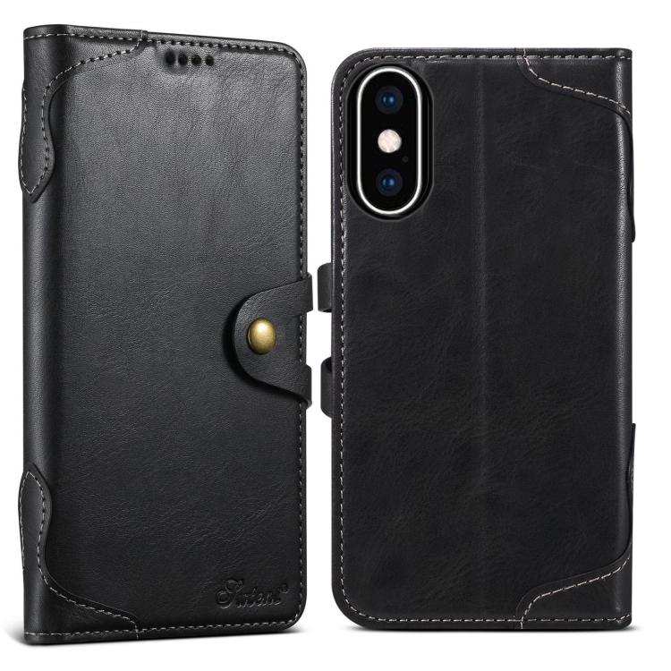 Suteni Q-03 Oil Wax Magnetic Clasp Leather Phone Case