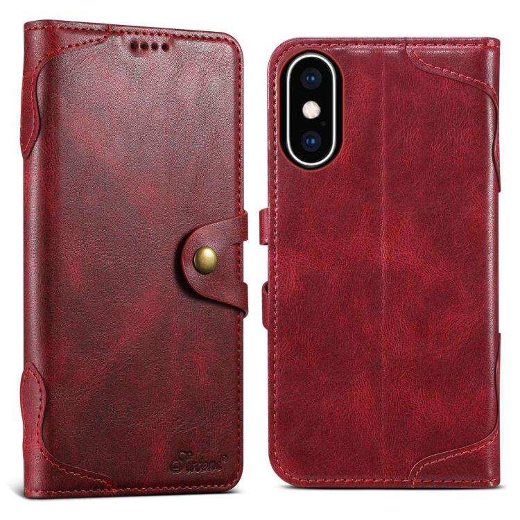 Suteni Q-03 Oil Wax Magnetic Clasp Leather Phone Case
