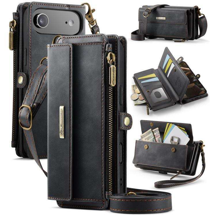 CaseMe C39 RFID Blocking Zipper Wallet Leather Phone Case with Crossbody Strap CaseMe