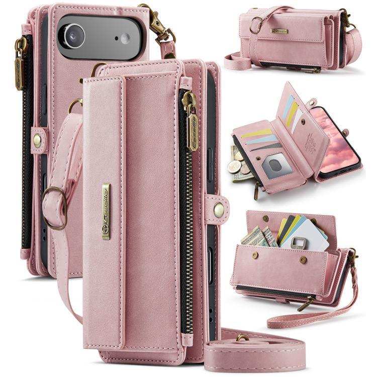 CaseMe C39 RFID Blocking Zipper Wallet Leather Phone Case with Crossbody Strap CaseMe