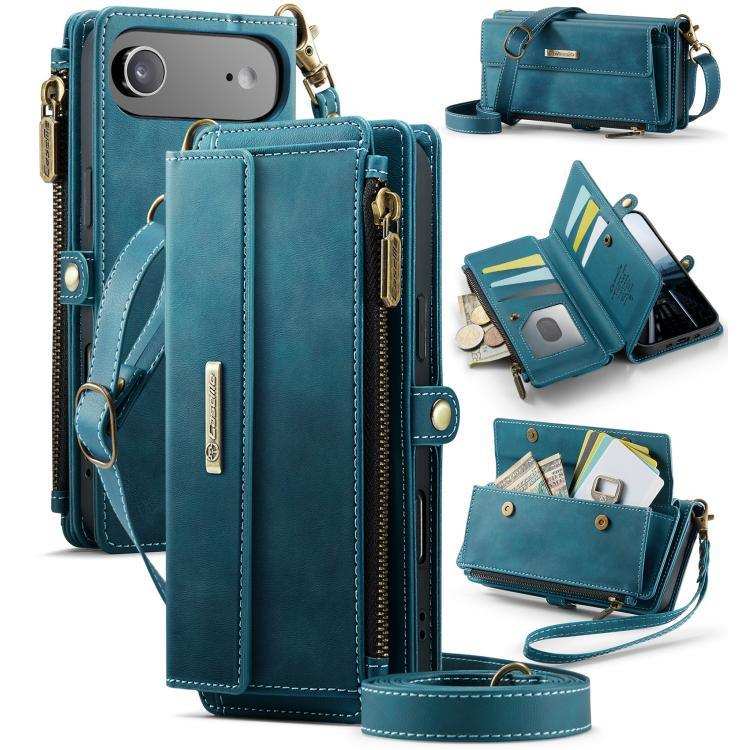 CaseMe C39 RFID Blocking Zipper Wallet Leather Phone Case with Crossbody Strap CaseMe