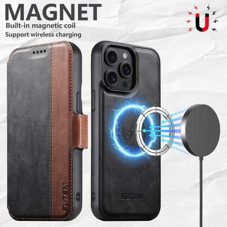 Suteni Q07 2-in-1 Multi-function Detachable Wallet MagSafe Phone Case