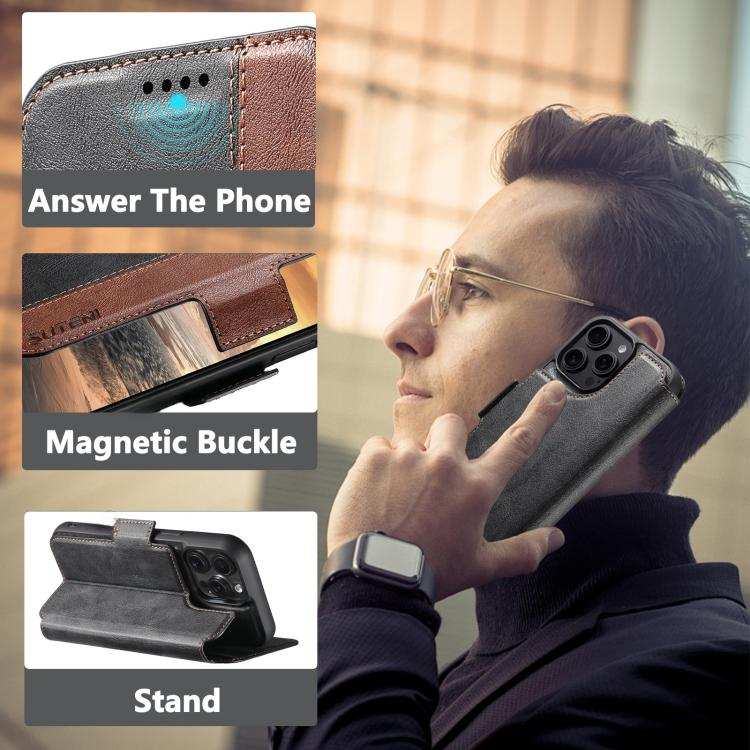 Suteni Q07 2-in-1 Multi-function Detachable Wallet MagSafe Phone Case