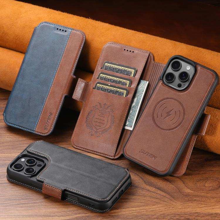 Suteni Q07 2-in-1 Multi-function Detachable Wallet MagSafe Phone Case