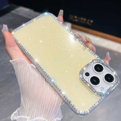 Rhinestone Glitter TPU 4-corners Anti-fall Phone Case