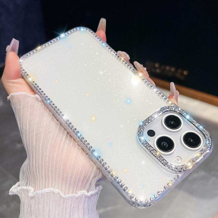 Rhinestone Glitter TPU 4-corners Anti-fall Phone Case