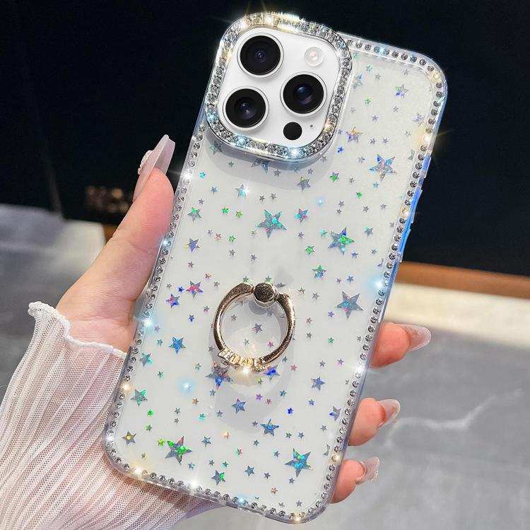 Rhinestone Glitter TPU Ring Holder Anti-fall Phone Case