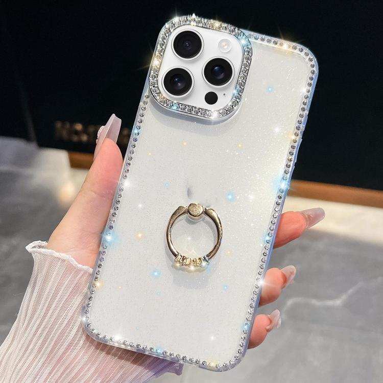 Rhinestone Glitter TPU Ring Holder Anti-fall Phone Case