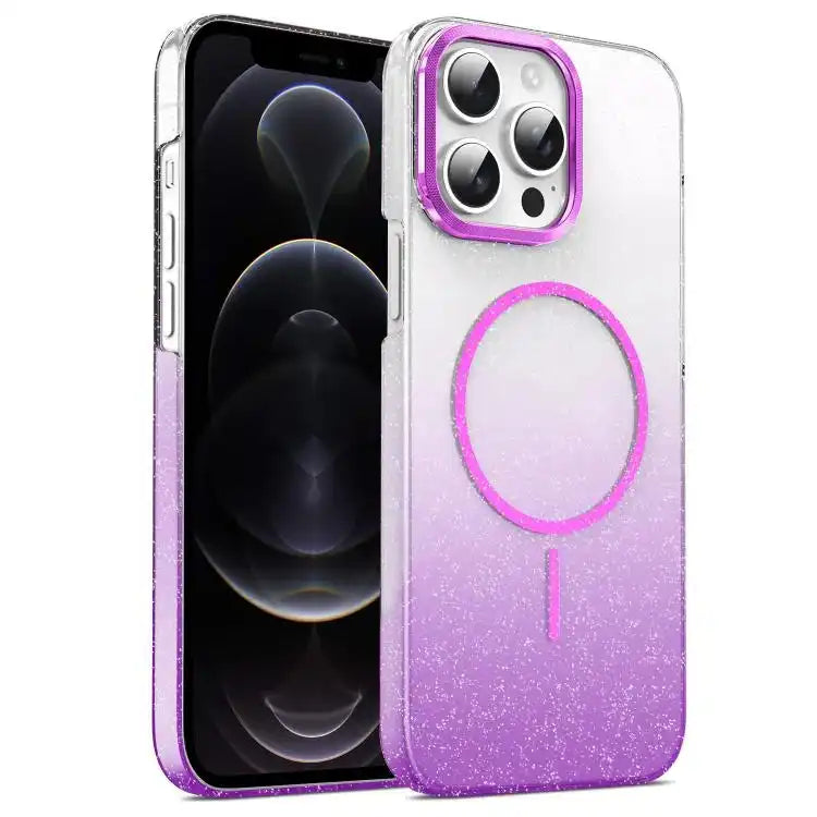Gold Diamond Glitter Gradient MagSafe Shockproof Phone Case