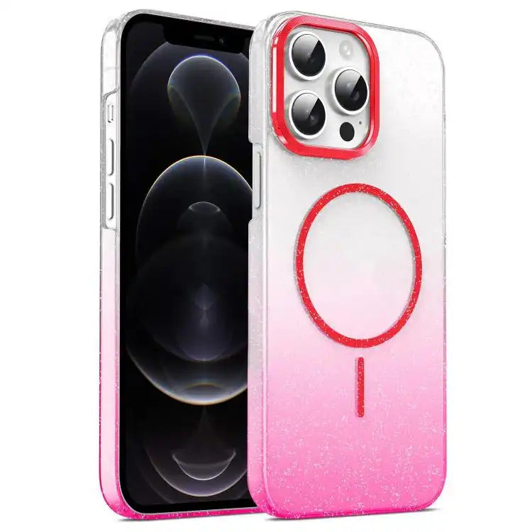 Gold Diamond Glitter Gradient MagSafe Shockproof Phone Case