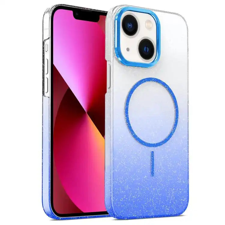 Gold Diamond Glitter Gradient MagSafe Shockproof Phone Case