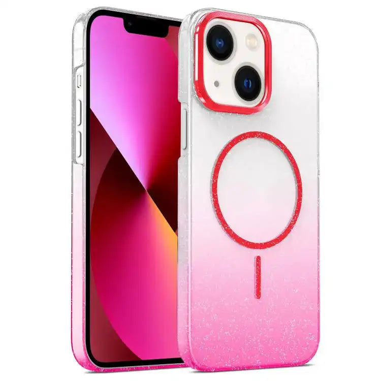 Gold Diamond Glitter Gradient MagSafe Shockproof Phone Case