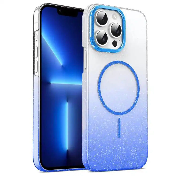 Gold Diamond Glitter Gradient MagSafe Shockproof Phone Case