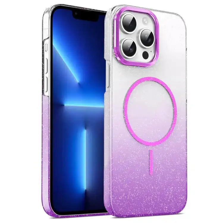 Gold Diamond Glitter Gradient MagSafe Shockproof Phone Case