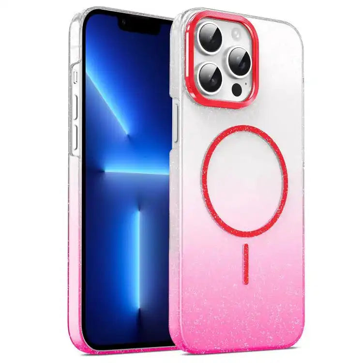Gold Diamond Glitter Gradient MagSafe Shockproof Phone Case