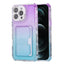 Gradient 3-in-1 Card Bag TPU Shockproof Phone Case