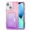Gradient 3-in-1 Card Bag TPU Shockproof Phone Case