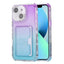 Gradient 3-in-1 Card Bag TPU Shockproof Phone Case