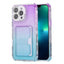 Gradient 3-in-1 Card Bag TPU Shockproof Phone Case