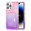 Gradient 3-in-1 Card Bag TPU Shockproof Phone Case
