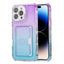 Gradient 3-in-1 Card Bag TPU Shockproof Phone Case