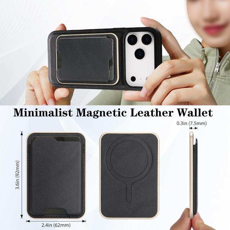 Kalebol Slim MagSafe Ring Magnetic Card Bag Leather Phone Case MyMobile