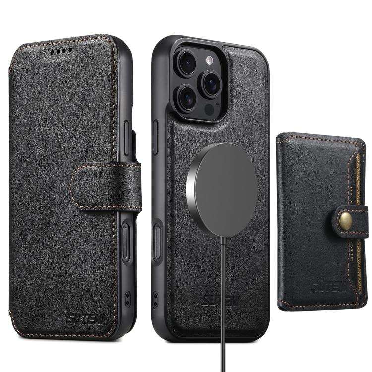 Suteni Q05S1 3-in-1 Detachable Wallet MagSafe Leather Phone Case