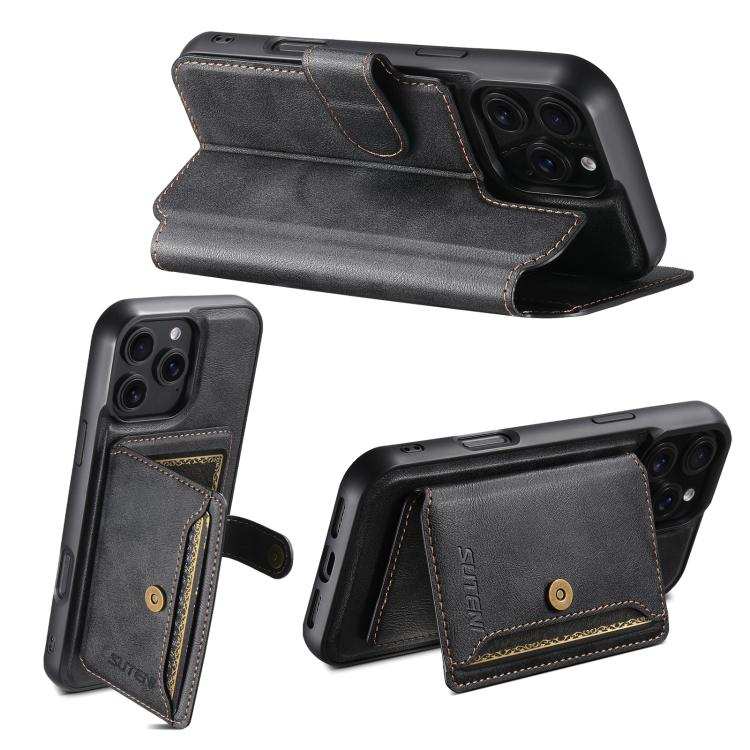 Suteni Q05S1 3-in-1 Detachable Wallet MagSafe Leather Phone Case