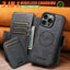 Suteni Q07S2 3-in-1 Detachable Vertical Flip Wallet MagSafe Splicing Leather Phone Case