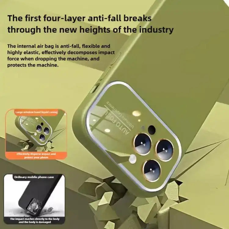 Kalebol Large Windows Frosted Liquid Silicone Phone Case