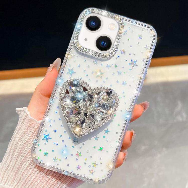 Diamond Glitter Gemstone Heart Holder Phone Case