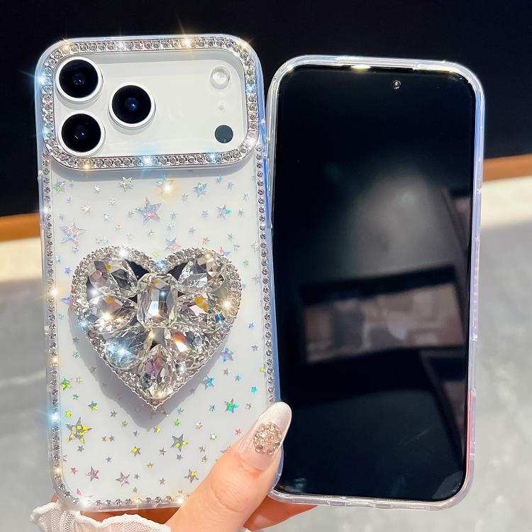 Diamond Glitter Gemstone Heart Holder Phone Case