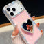 Diamond Glitter Mirror Heart Holder Phone Case