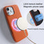 Litchi Texture Genuine Leather MagSafe Back Phone Case