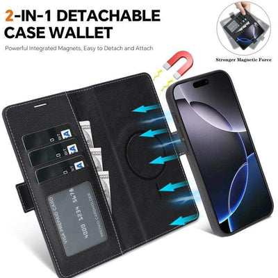 Kalebol Strong Magnetic MagSafe Ring 2 In 1 Split Leather Phone Case MyMobile