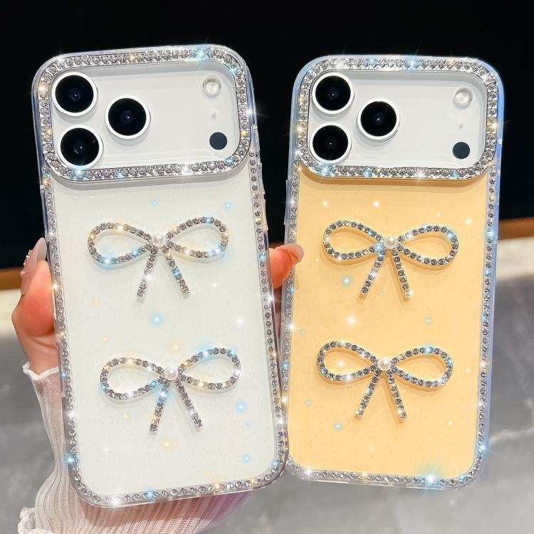 Diamond Glitter Dual Bow-knot Shockproof Phone Case