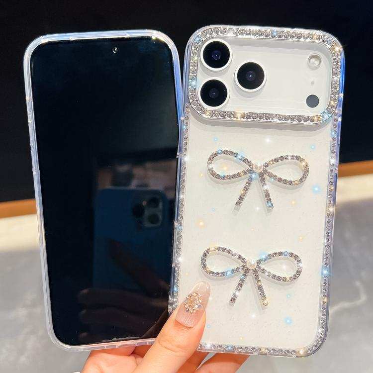 Diamond Glitter Dual Bow-knot Shockproof Phone Case