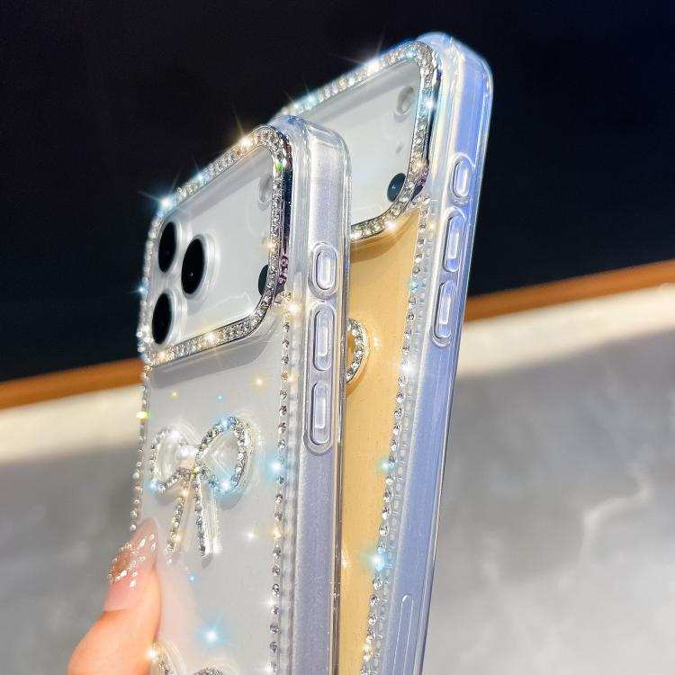 Diamond Glitter Dual Bow-knot Shockproof Phone Case