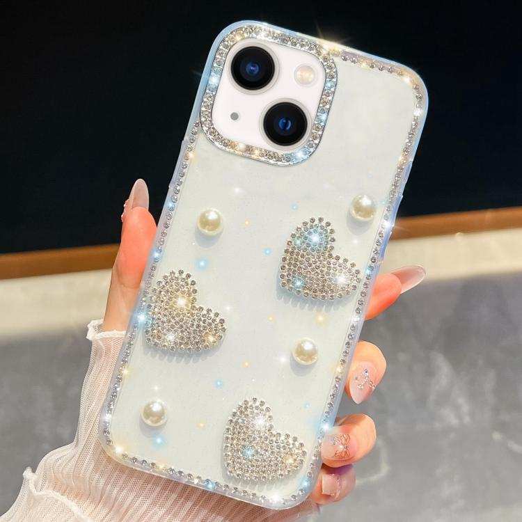 Diamond Glitter Pearl Heart Four-Corner Shockproof Phone Case