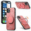 Retro Leather Rotation Round Holder Phone Case