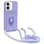 Sliding Camshield Magnetic Card Holder Silicone Phone Case with Lanyard