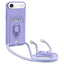 Sliding Camshield Magnetic Card Holder Silicone Phone Case with Lanyard