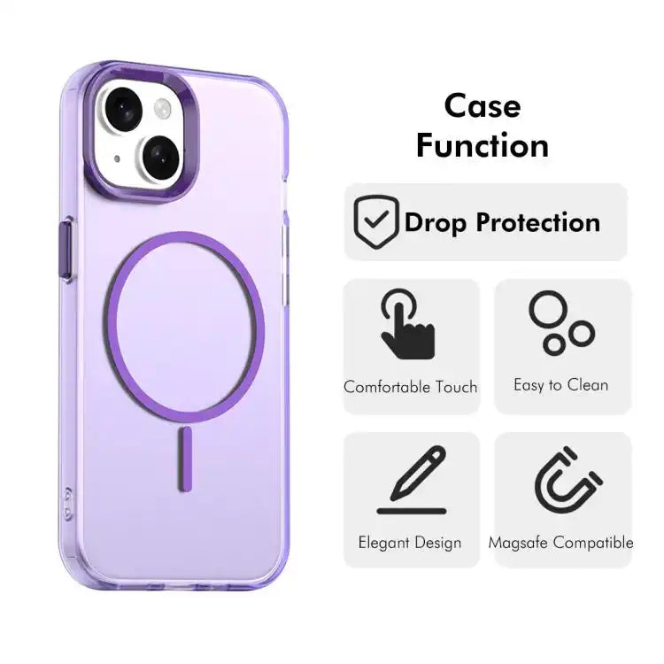 ENKAY Hat-Prince MagSafe Candy Color Phone Case with 9H Screen Film