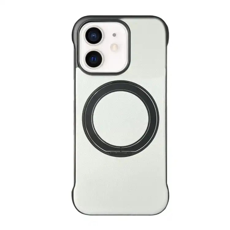 Frameless Leather-Skin PC MagSafe Holder Phone Case