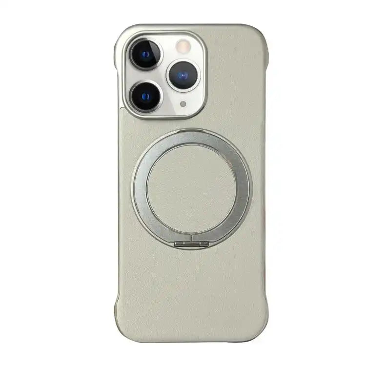 Frameless Leather-Skin PC MagSafe Holder Phone Case