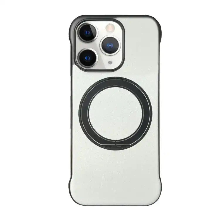 Frameless Leather-Skin PC MagSafe Holder Phone Case