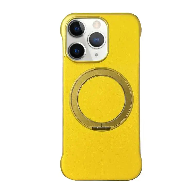 Frameless Leather-Skin PC MagSafe Holder Phone Case