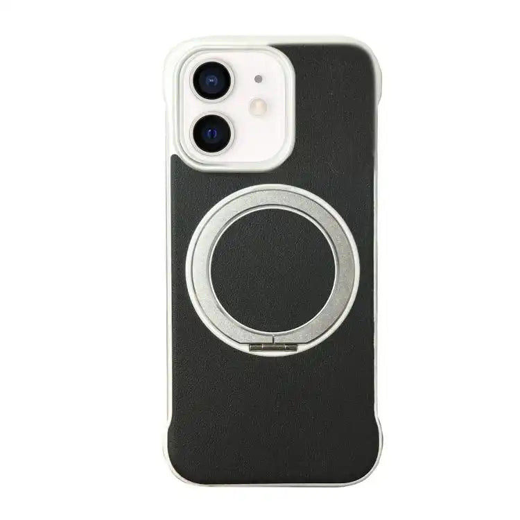 Frameless Leather-Skin PC MagSafe Holder Phone Case