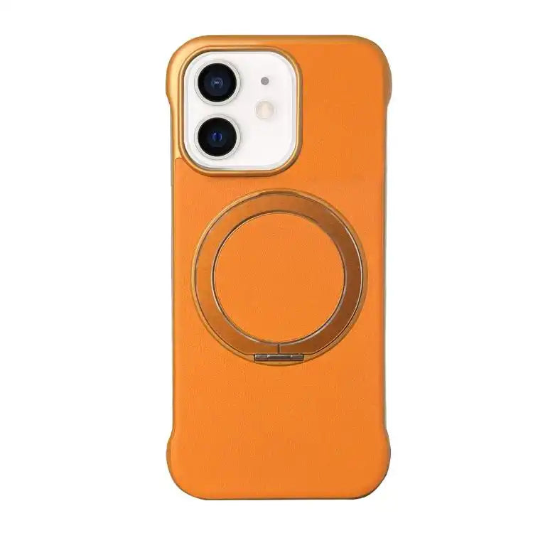 Frameless Leather-Skin PC MagSafe Holder Phone Case